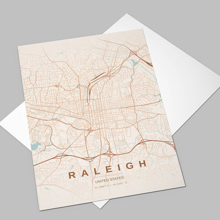 Raleigh Map Art Print - Alternative Angle View