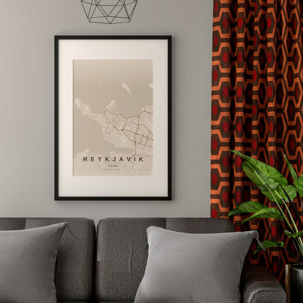 Reykjavik Map Art Print - Alternative Angle View