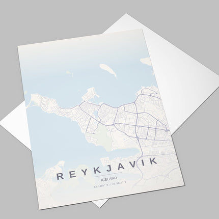 Reykjavik Map Art Print - Lifestyle Room Setting