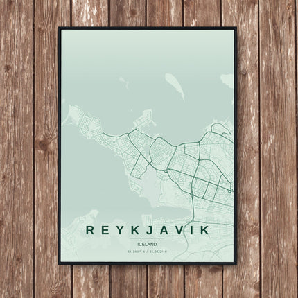 Reykjavik Map Art Print - Wall Print | Personalised Gift