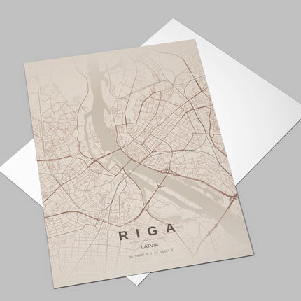 Riga Map Art Print - Alternative Angle View