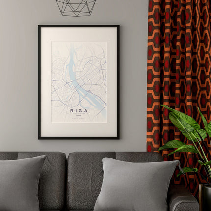Riga Map Art Print - Alternative Angle View