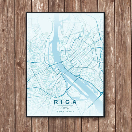 Riga Map Art Print - Wall Print | Personalised Gift