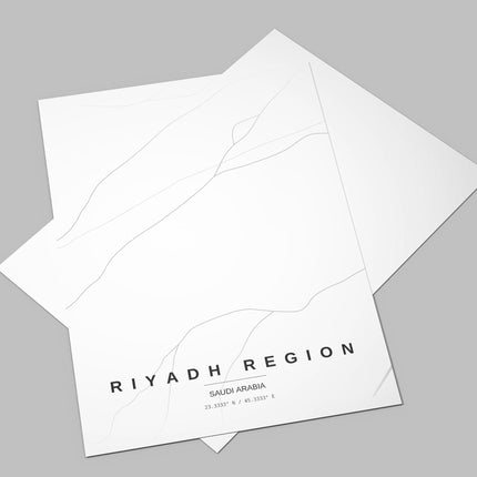 Riyadh Map Art Print - Close Up Detail View