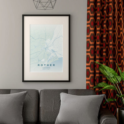 Rye Map Art Print - Alternative Angle View