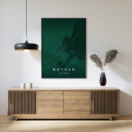 Rye Map Art Print - Lifestyle Room Setting
