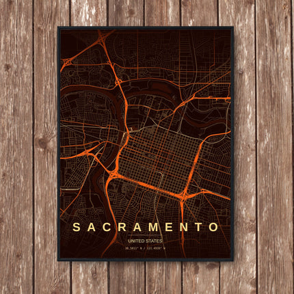 Sacramento Map Art Print - Wall Print | Personalised Gift