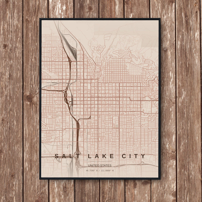 Salt Lake City Map Art Print — product image