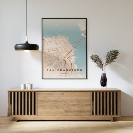 San Francisco Map Art Print - Alternative Angle View