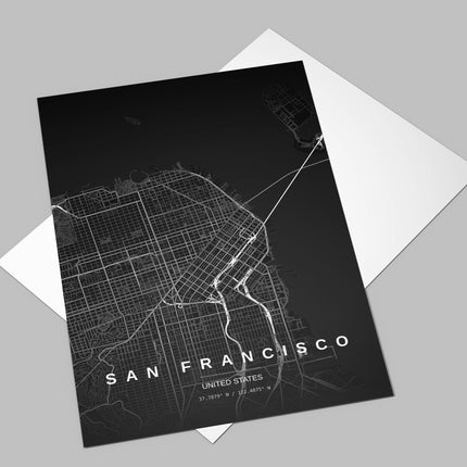 San Francisco Map Art Print - Lifestyle Room Setting