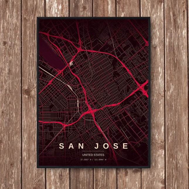 San Jose, California Map Art Print - Wall Print | Personalised Gift