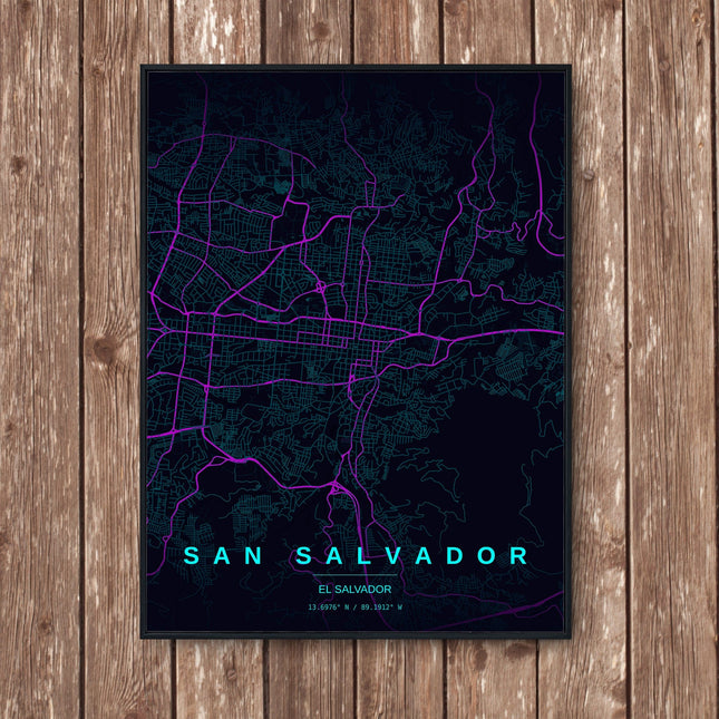San Salvador Map Art Print - Wall Print | Personalised Gift