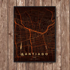 Santiago Map Art Print - Wall Print | Personalised Gift