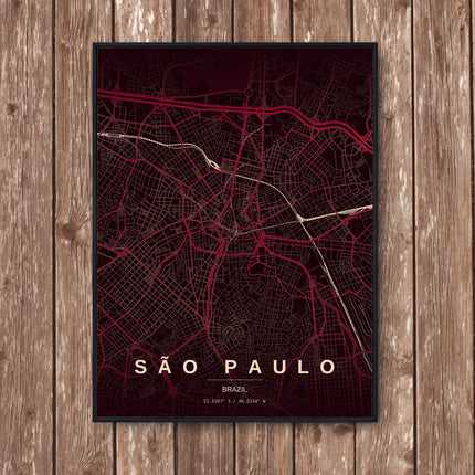 São Paulo Map Art Print - Wall Print | Personalised Gift