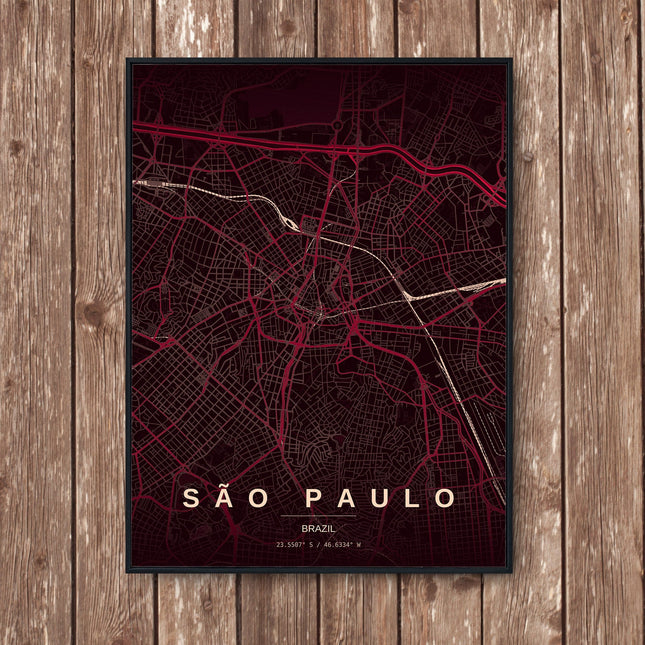 São Paulo Map Art Print - Wall Print | Personalised Gift