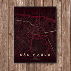 São Paulo Map Art Print - Wall Print | Personalised Gift