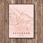 Savannah Map Art Print - Wall Print | Personalised Gift