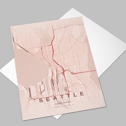 Seattle Map Art Print - Lifestyle Room Setting