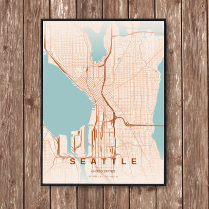 Seattle Map Art Print - Wall Print | Personalised Gift