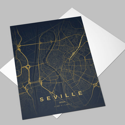 Seville Map Art Print - Lifestyle Room Setting