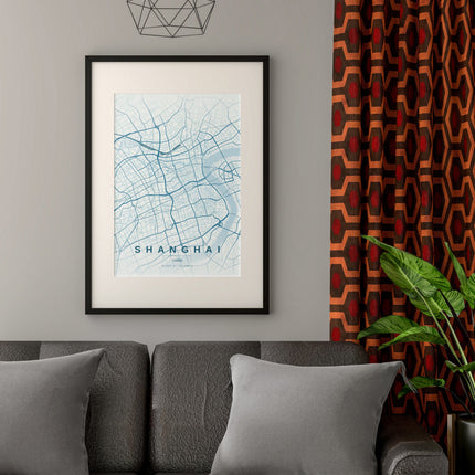 Shanghai Map Art Print - Alternative Angle View