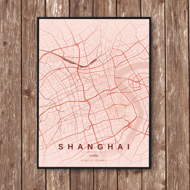 Shanghai Map Art Print - Wall Print | Personalised Gift