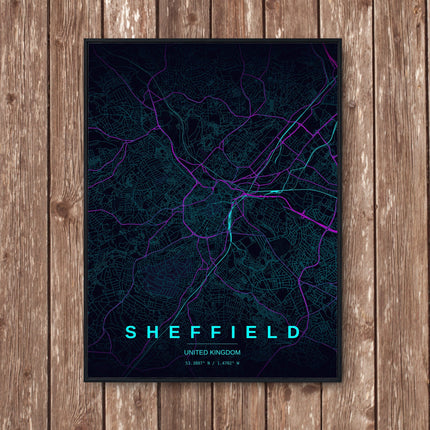 Sheffield Map Art Print - Wall Print | Personalised Gift