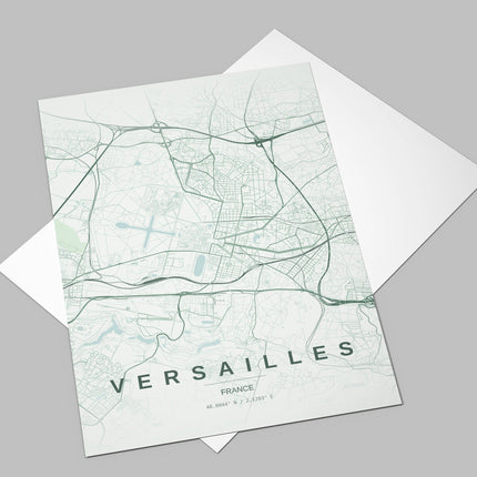 Versailles Map Art Print - Alternative Angle View