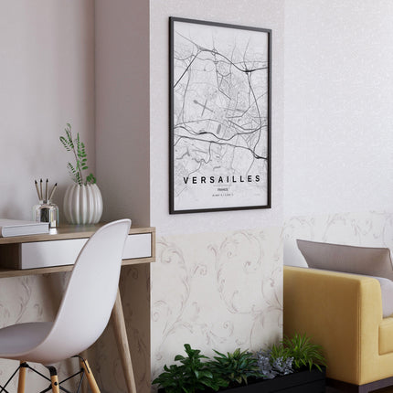Versailles Map Art Print - Close Up Detail View