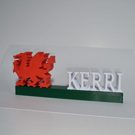 Wales Personalised Name Display Stand - Alternative Angle View