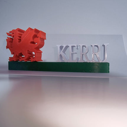 Wales Personalised Name Display Stand - Alternative Angle View