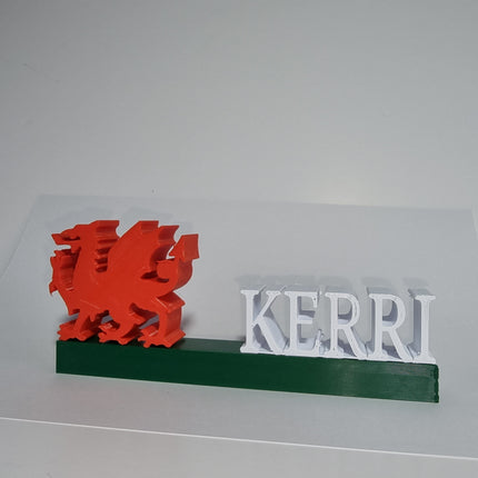Wales Personalised Name Display Stand - Alternative Angle View