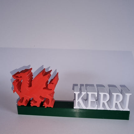 Wales Personalised Name Display Stand - Alternative Angle View